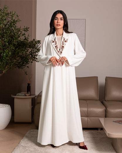 Ahlam Abaya — White